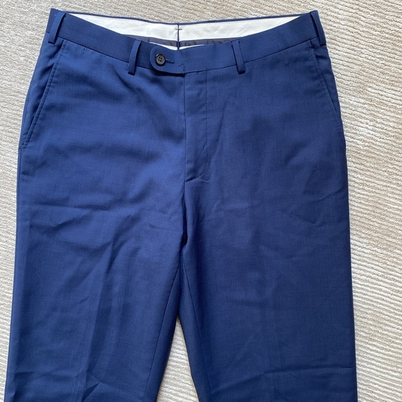 Suitsupply Checkered Plaid Navy Blue Slacks Dress Pant Trousers Size 36 - Picture 2 of 10